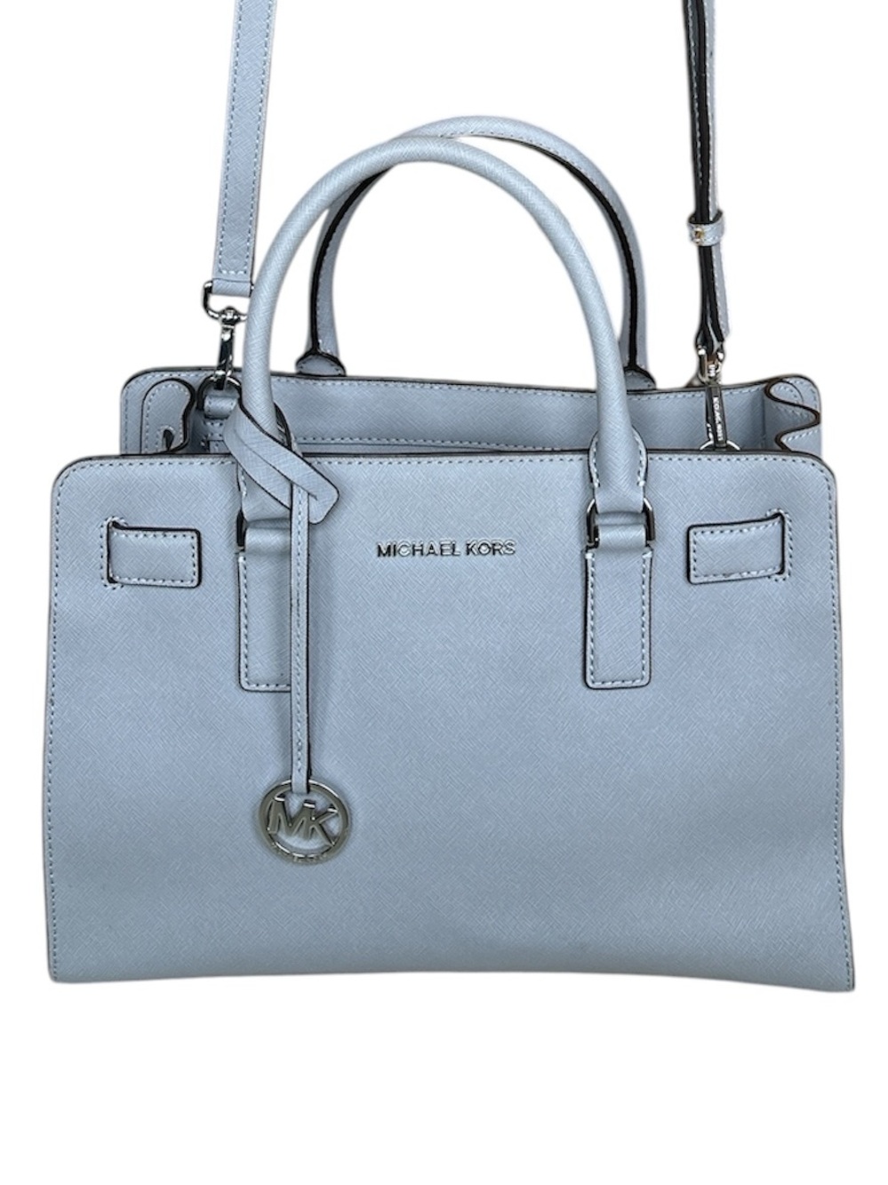 Michael Kors Dillon Saffiano Leather Satchel with Top Handle and Strap in GUC